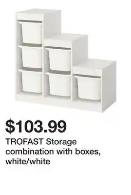 Ikea TROFAST Storage combination with boxes, white/white offer