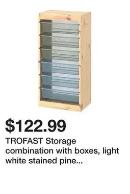 Ikea TROFAST Storage combination with boxes, light white stained pine green-gray/gray-blue offer