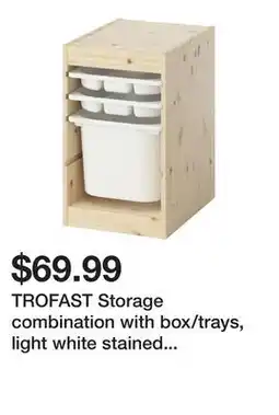 Ikea TROFAST Storage combination with box/trays, light white stained pine/white offer