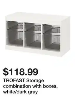 Ikea TROFAST Storage combination with boxes, white/dark gray offer