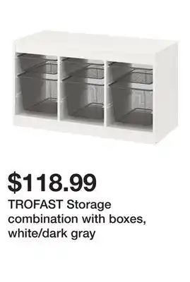 Ikea TROFAST Storage combination with boxes, white/dark gray offer