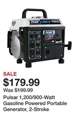 Tractor Supply Company Pulsar 1,200/900-Watt Gasoline Powered Portable Generator, 2-Stroke offer