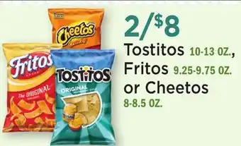 Heinen's Tostitos 10-13 OZ., Fritos 9.25-9.75 OZ. or Cheetos 8-8.5 OZ offer