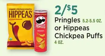 Heinen's Pringles 5.2-5.5 OZ. or Hippeas Chickpea Puffs 4 OZ offer