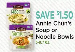 Heinen's Annie Chun's Soup or Noodle Bowls offer