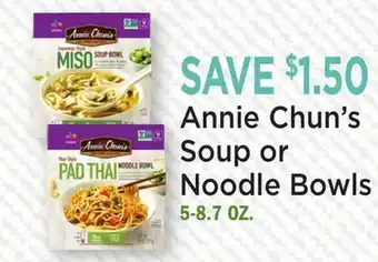 Heinen's Annie Chun's Soup or Noodle Bowls offer