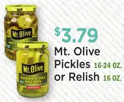 Heinen's Mt. Olive Pickles 16-24 OZ. or Relish 16 OZ offer