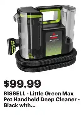 Best Buy BISSELL - Little Green Max Pet Handheld Deep Cleaner - Black with Cha Cha Lime Accents offer