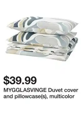 Ikea MYGGLASVINGE Duvet cover and pillowcase(s), multicolor offer