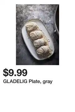 Ikea GLADELIG Plate, gray offer