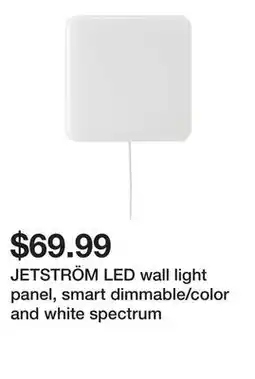 Ikea JETSTRÖM LED wall light panel, smart dimmable/color and white spectrum offer