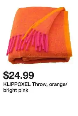 Ikea KLIPPOXEL Throw, orange/bright pink offer