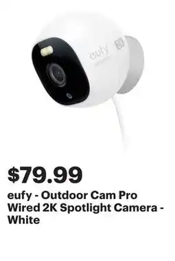 Best Buy eufy - Outdoor Cam Pro Wired 2K Spotlight Camera - White offer