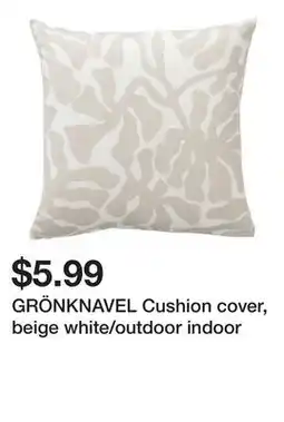 Ikea GRÖNKNAVEL Cushion cover, beige white/outdoor indoor offer