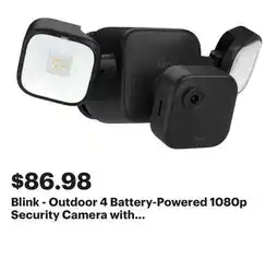 Best Buy Blink - Outdoor 4 Battery-Powered 1080p Security Camera with Floodlight - Black offer