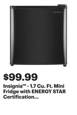 Best Buy Insignia - 1.7 Cu. Ft. Mini Fridge with ENERGY STAR Certification - Black offer