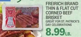 Kings Food Markets Freirich brand thin & flat cut corned beef brisket offer