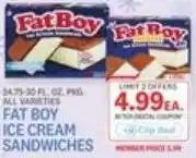 Kings Food Markets Fat boy ice cream sandwiches offer