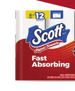 Rite Aid Scott Paper Towels 6 Double Rolls offer