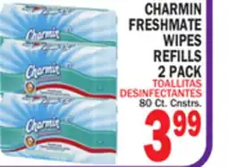 Bravo Supermarkets CHARMIN FRESHMATE WIPES REFILLS 2 PACK offer