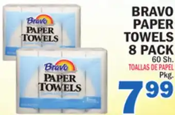 Bravo Supermarkets BRAVO PAPER TOWELS 8 PACK offer