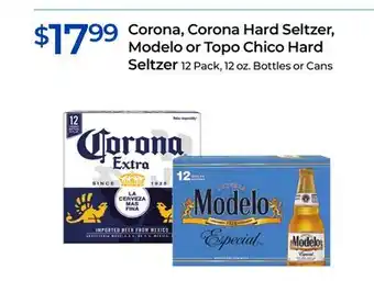 Rite Aid Corona, Corona Hard Seltzer, Modelo or Topo Chico Hard Seltzer offer