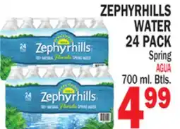 Bravo Supermarkets ZEPHYRHILLS WATER WATER 24 PACK offer