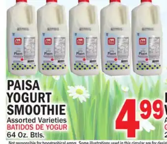 Bravo Supermarkets PAISA YOGURT SMOOTHIE offer