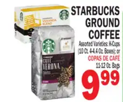 Bravo Supermarkets STARBUCKS GROUND COFFEE 11-12 Oz. Bags offer