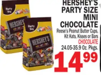 Bravo Supermarkets HERSHEY'S PARTY SIZE MINI CHOCOLATE offer