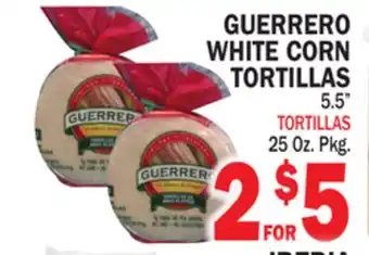 Bravo Supermarkets GUERRERO WHITE CORN TORTILLAS 5.5 offer