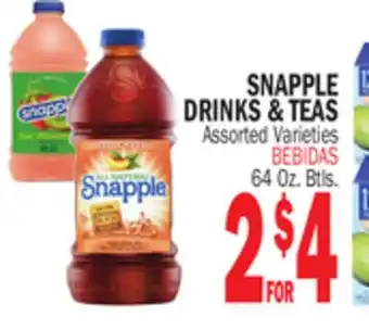 Bravo Supermarkets SNAPPLE DRINKS & TEAS offer