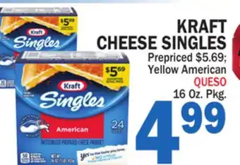 Bravo Supermarkets KRAFT CHEESE SINGLES offer