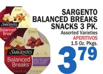 Bravo Supermarkets SARGENTO BALANCED BREAKS SNACKS 3 PK offer