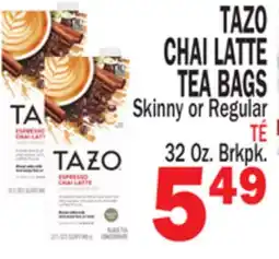 Bravo Supermarkets TAZO CHAI LATTE TEA BAGS offer