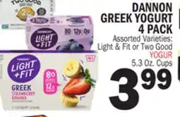 Bravo Supermarkets DANNON GREEK YOGURT 4 PACK offer