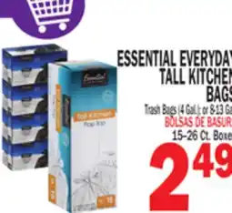 Bravo Supermarkets ESSENTIAL EVERYDAY TALL KITCHEN BAGS 15-26 Ct. Boxes offer