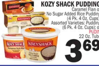 Bravo Supermarkets KOZY SHACK PUDDING, 22 Oz. Tubs offer