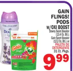 Bravo Supermarkets GAIN FLINGS! PODS W/OXI BOOST, 31 Ct. Pkgs offer