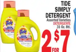 Bravo Supermarkets TIDE SIMPLY DETERGENT offer