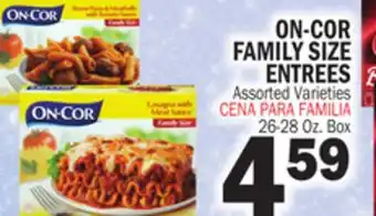 Bravo Supermarkets ON-COR FAMILY SIZE ENTREES offer