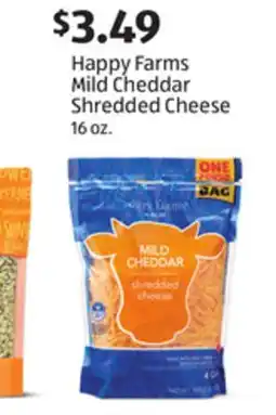 Aldi Happy Farms Mild Cheddar Shredded Cheese offer