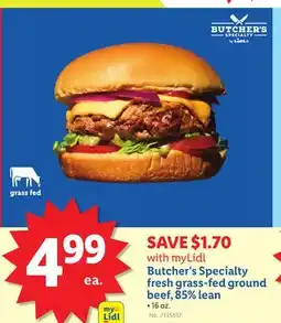 Lidl Butcher's Specialty fresh grass-fed ground beef, 85% lean offer