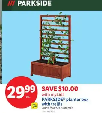 Lidl PARKSIDE planter box with trellis offer