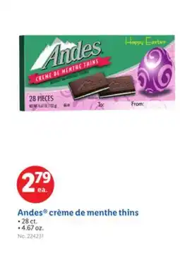 Lidl Andes crème de menthe thins offer