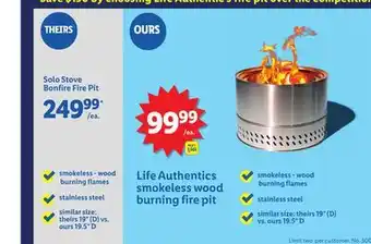 Lidl Life Authentics smokeless wood burning fire pit offer