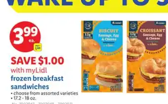 Lidl frozen breakfast sandwiches offer