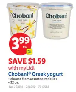 Lidl Chobani Greek yogurt offer