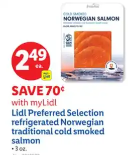 Lidl Lidl Preferred Selection refrigerated Norwegian traditional cold smoked salmon offer