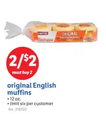 Lidl original English muffins offer